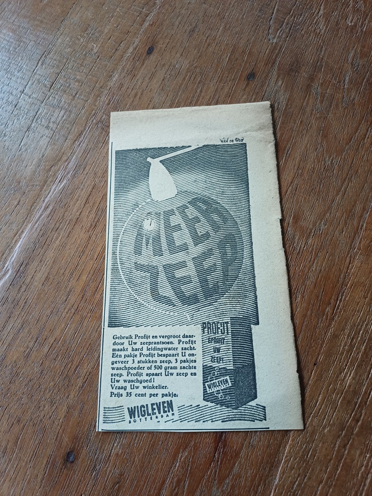 advertentie Wigleven Rotterdam meer zeep 2 1947, Ophalen of Verzenden, Overige typen