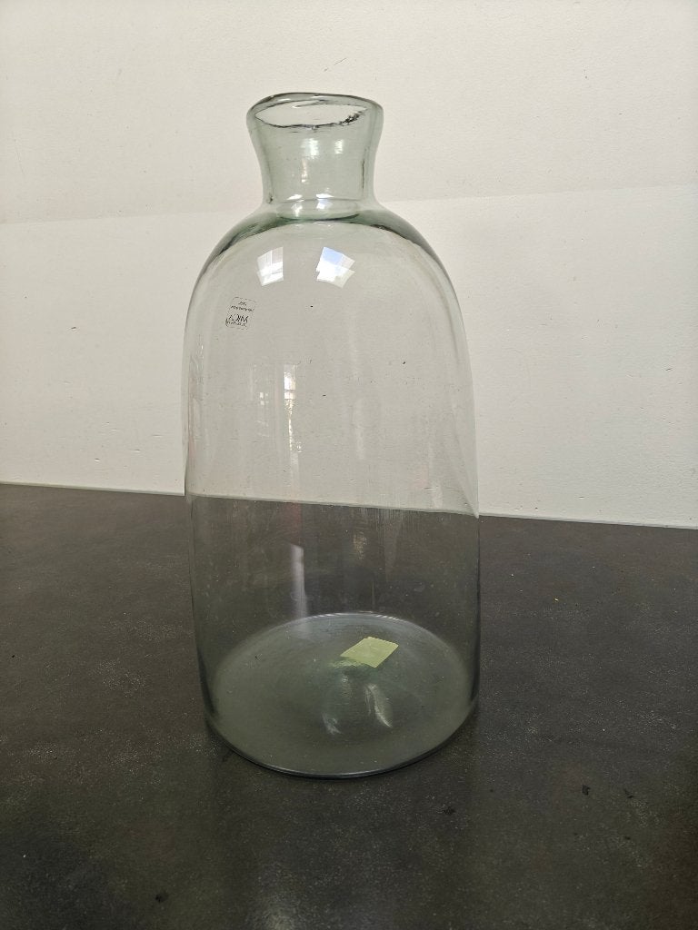 hoge glazen vaas, Gebruikt, Onbekend, Glas, Onbekend