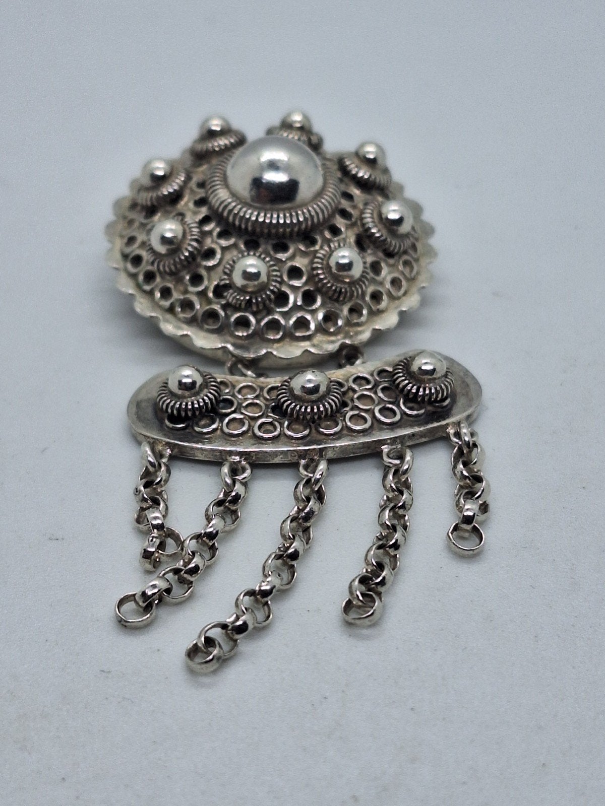 Unieke Zeeuwse knopen hanger - ruim 6 cm, Sieraden, Tassen en Uiterlijk, Antieke sieraden, Zilver, Ophalen of Verzenden
