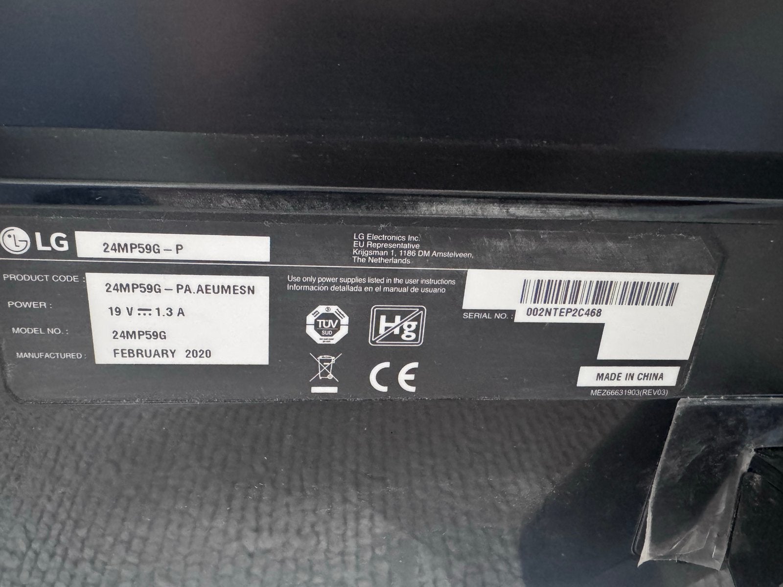 LG 24MP59G-P Full HD IPS Gaming Monitor, HDMI, IPS, Kantelbaar, Full HD