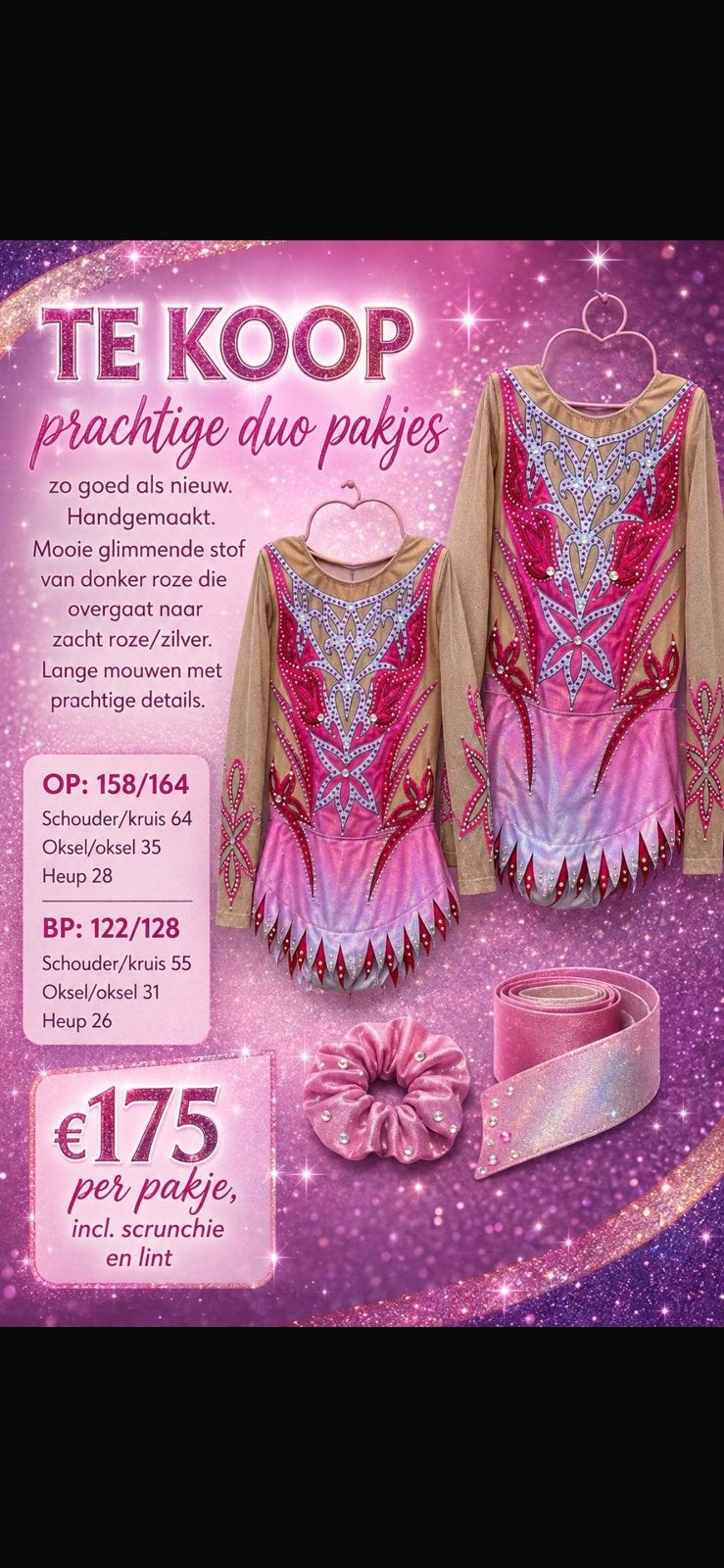 Prachtige duo acro pakjes, Sport en Fitness, Maat 36 t/m 42, Ophalen of Verzenden, Zo goed als nieuw, Materiaal
