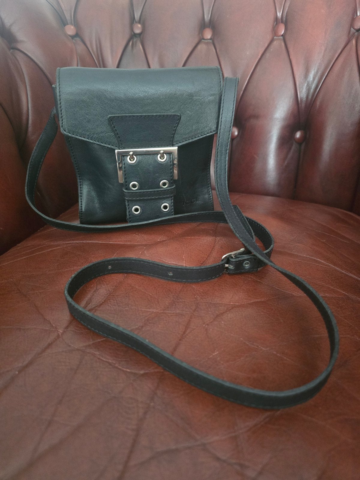 ICCI Vintage Leren Crossbody Schoudertas, Sieraden, Tassen en Uiterlijk, Tassen | Damestassen, Ophalen of Verzenden