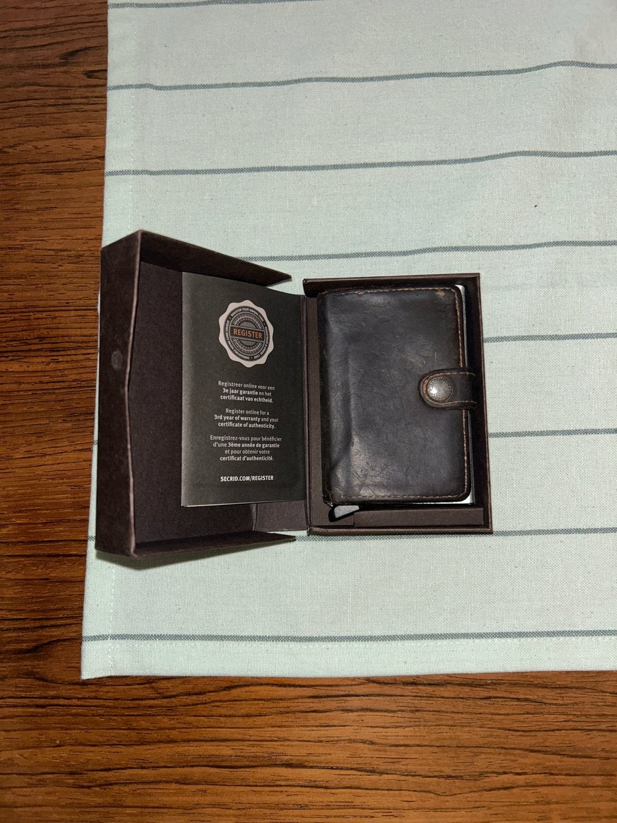 Secrid Miniwallet Bruin Leer, Gebruikt, Bruin, Leer, Ophalen