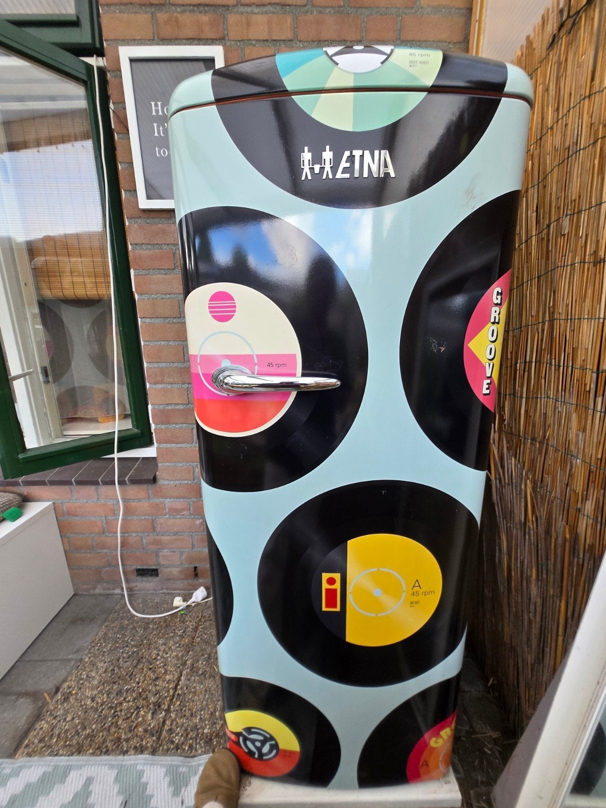 Etna Retro Koel-vriescombinatie Limited Edition Vinyl Design, Witgoed en Apparatuur, Koelkasten en IJskasten, 150 tot 200 liter