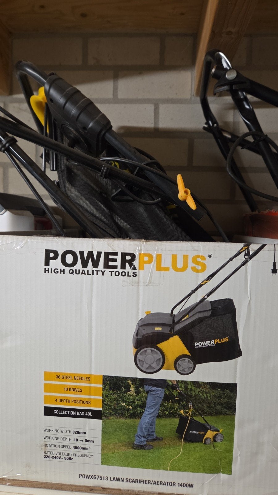 Powerplus verticuteermachine - Slechts 1x gebruikt!, Ophalen, Zo goed als nieuw, Elektrisch, Powerplus