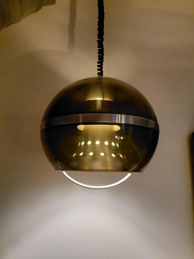 Space Age  Dijkstra Globe Hanglamp - Hoogte Verstelbaar, Huis en Inrichting, Lampen | Hanglampen, Space Age, J. Dijkstra, Jaren '70