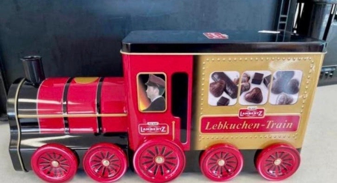 Lambertz Lebkuchen-Train blikken doos, Verzenden, Zo goed als nieuw, Trein, Overige typen