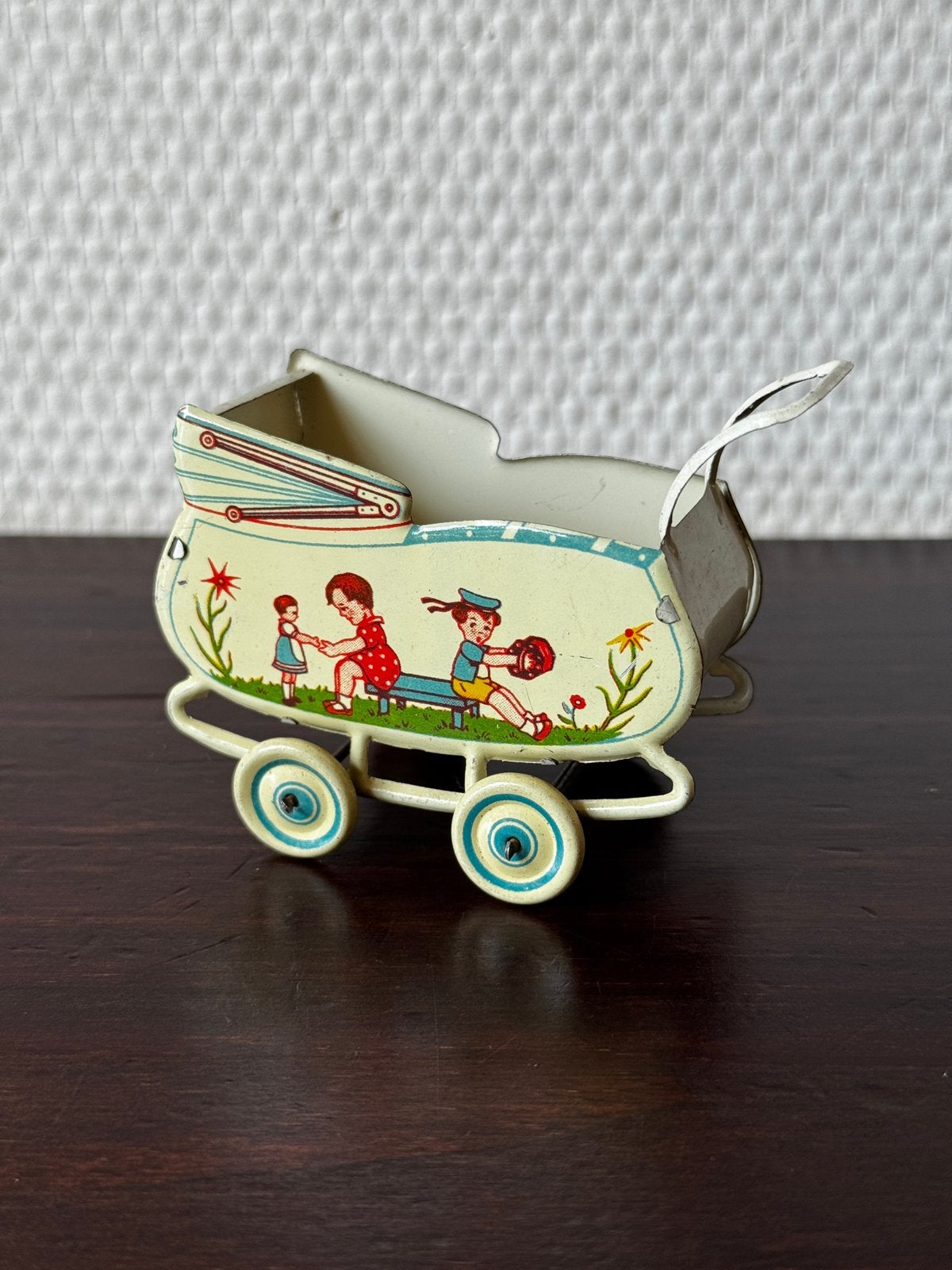 Antieke Blikken Wandelwagen, Speelgoed, Poppenwagen Germany, Ophalen of Verzenden, Gebruikt