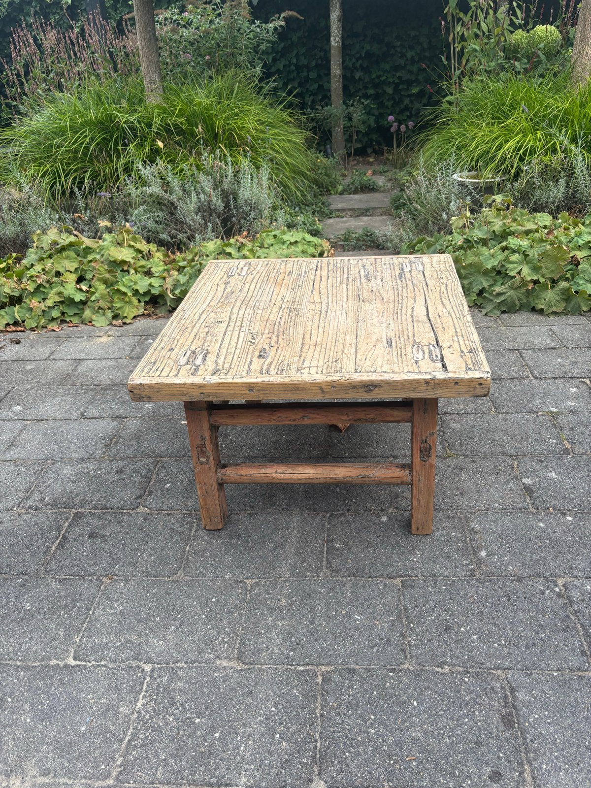 Vintage oud houten salontafel / bijzettafel, Ophalen