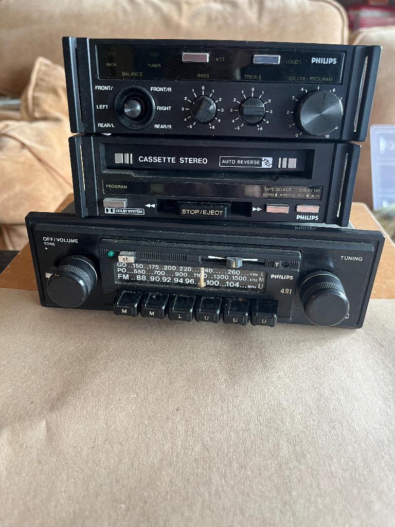 Philips autoradioset 1982, Auto diversen, Ophalen of Verzenden, Gebruikt