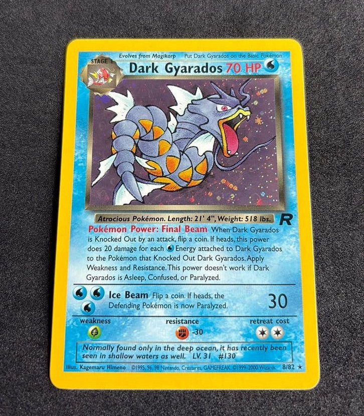 Gyarados Team Rocket Unlimited Holo Pokemon, Ophalen of Verzenden, Zo goed als nieuw, Losse kaart, Foil