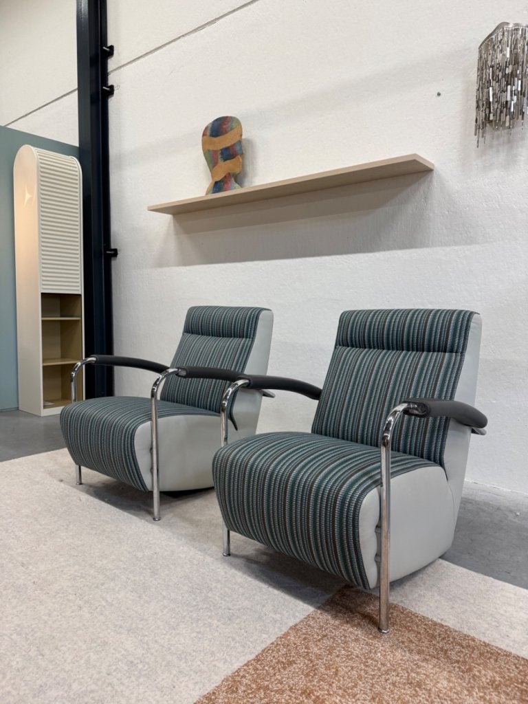 2 Nieuwstaat Leolux Scylla Fauteuil hoog Design stoel, Leolux, Info@leolux.nl, Nieuw, 75 tot 100 cm