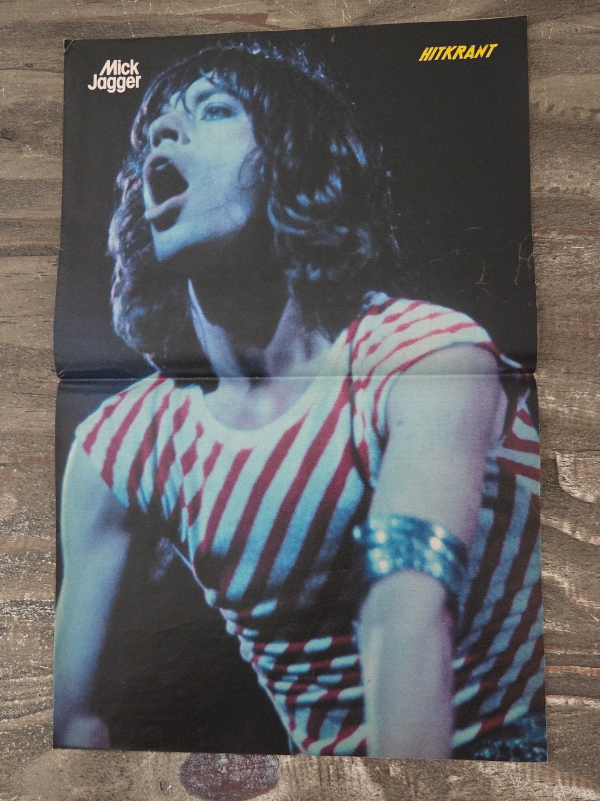 Mick Jagger Poster - Vintage, Ophalen of Verzenden, Zo goed als nieuw, A1 t/m A3, Muziek