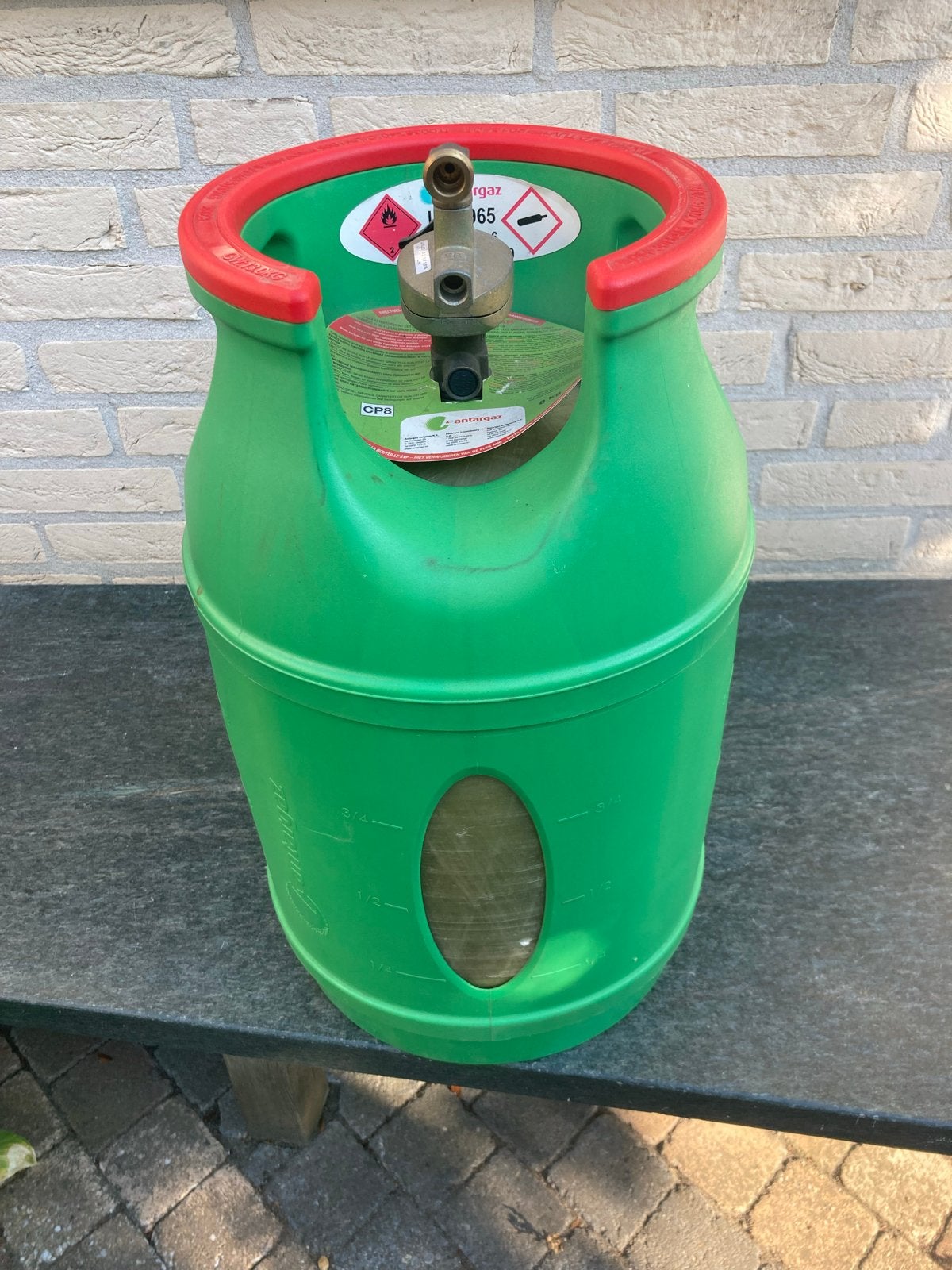 Antargaz propaan gasfles 8 kg + snelkoppeling 75% vulling, Ophalen, Gebruikt