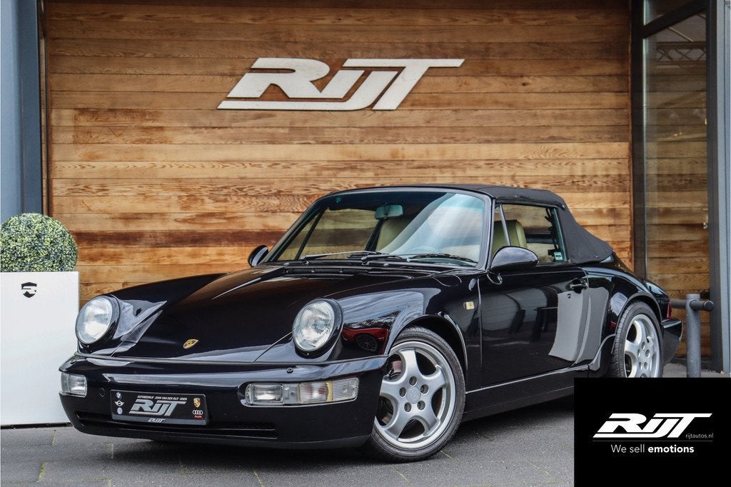 Porsche 911 964 Cabriolet 3.6 handgeschakeld Puntgaaf!, Auto's, Achterwielaandrijving, Zwart, 3600 cc, Onderhoudsboekje