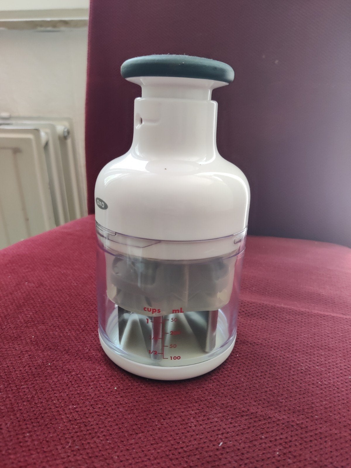 OXO Hakmolen/Mini Food Chopper - Wit, Zo goed als nieuw, Ophalen, Overige typen, Kunststof, Zo goed als nieuw