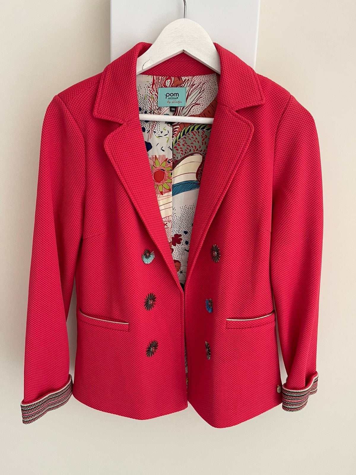 POM Amsterdam blazer roze koraal by katja nieuw maat 36, Nieuw, Ophalen of Verzenden, Jasje, Roze