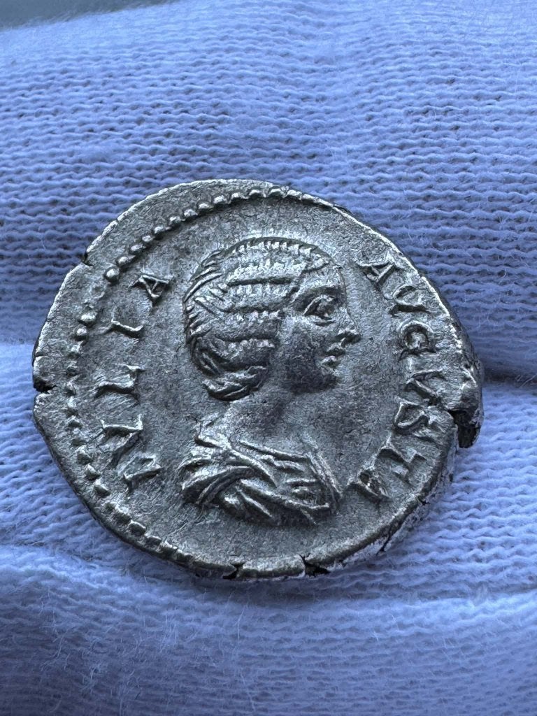 Romeinse Rijk - Julia Domna (Denarius, 204 AD), Ophalen of Verzenden, Overige landen, Losse munt, Zilver