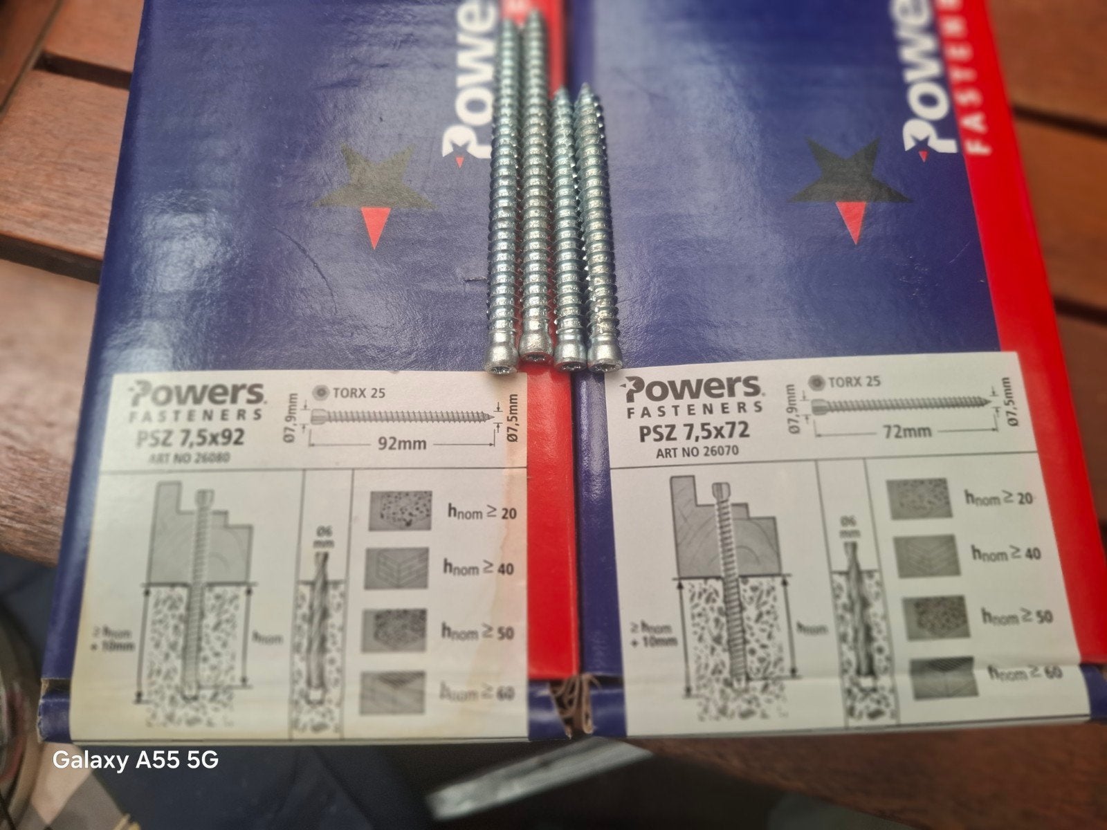 Powers PSZ Schroeven 7,5x72 (4 dozen) en 7,5x92 (8 dozen), Doe-het-zelf en Verbouw, IJzerwaren en Bevestigingsmiddelen, Ophalen of Verzenden