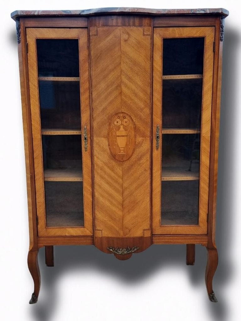 Kleine Franse boekenkast/ vitrinekast in Louis XV-stijl, Ophalen