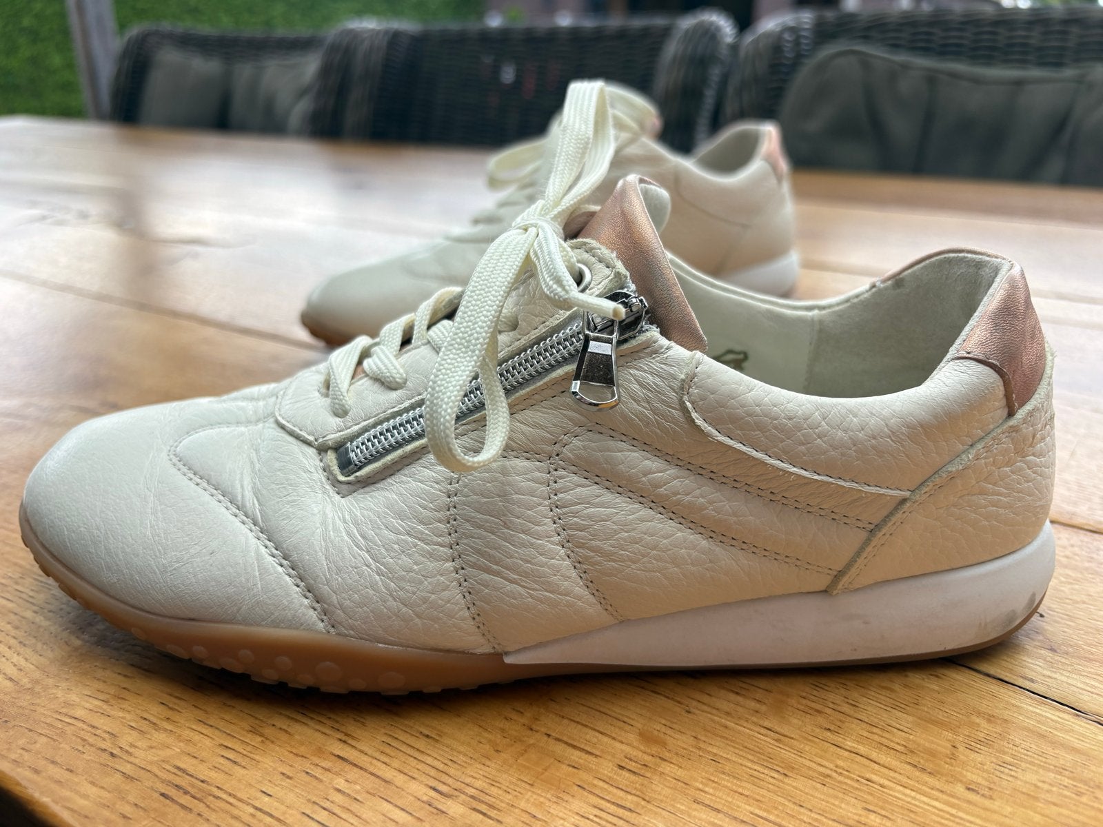 Waldläufer Luftpolster sneakers - Maat 39 (6), Ophalen of Verzenden, Zo goed als nieuw, Beige, Sneakers of Gympen