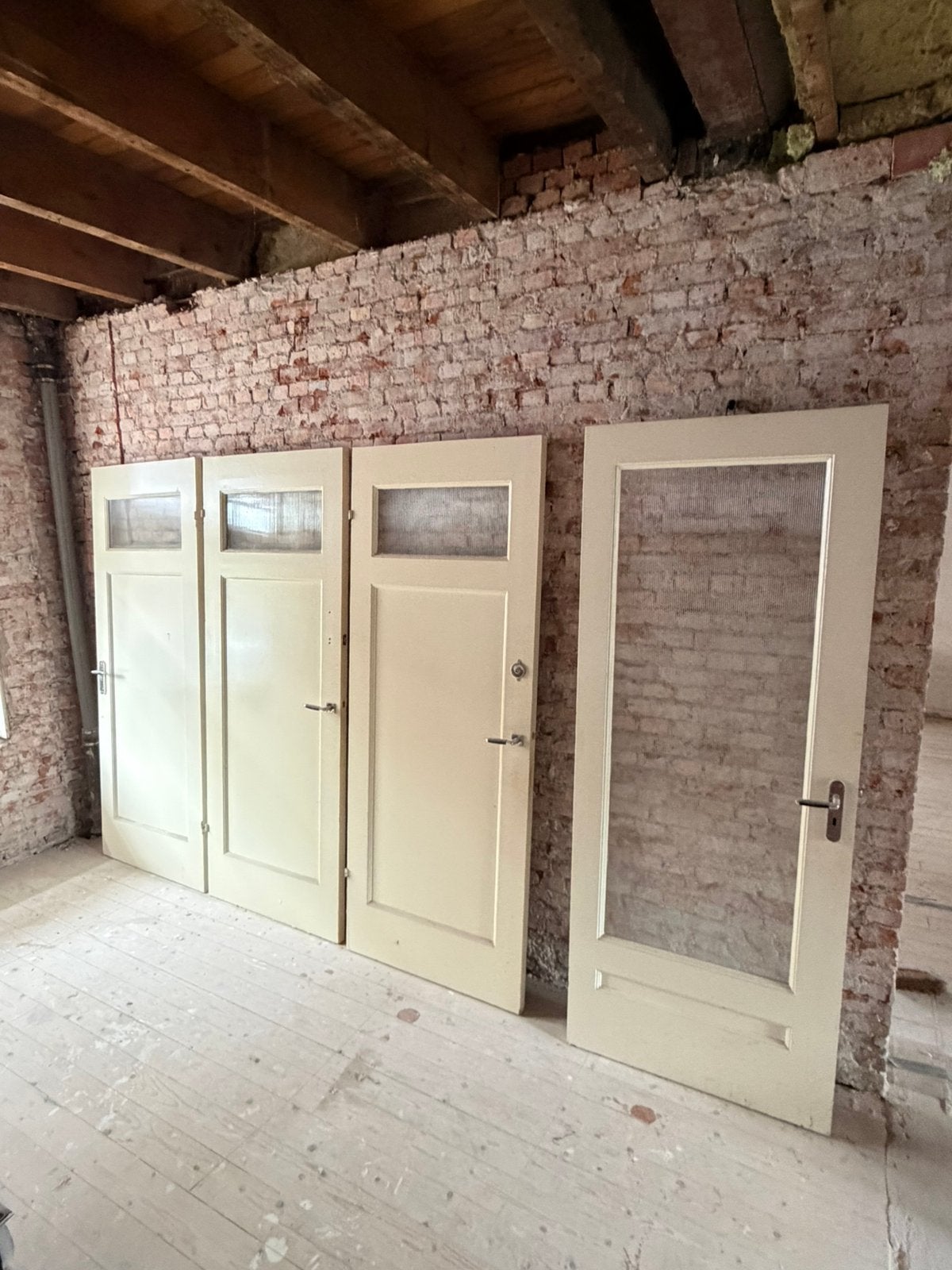 Originele jaren 30 deuren, Doe-het-zelf en Verbouw, Deuren en Horren, Ophalen, Gebruikt, Binnendeur, Glas