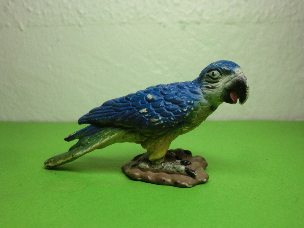 Schleich 14188 blauw gele papegaai, dierfiguur, Verzenden, Gebruikt, Vogel, Beeldje of Figuurtje