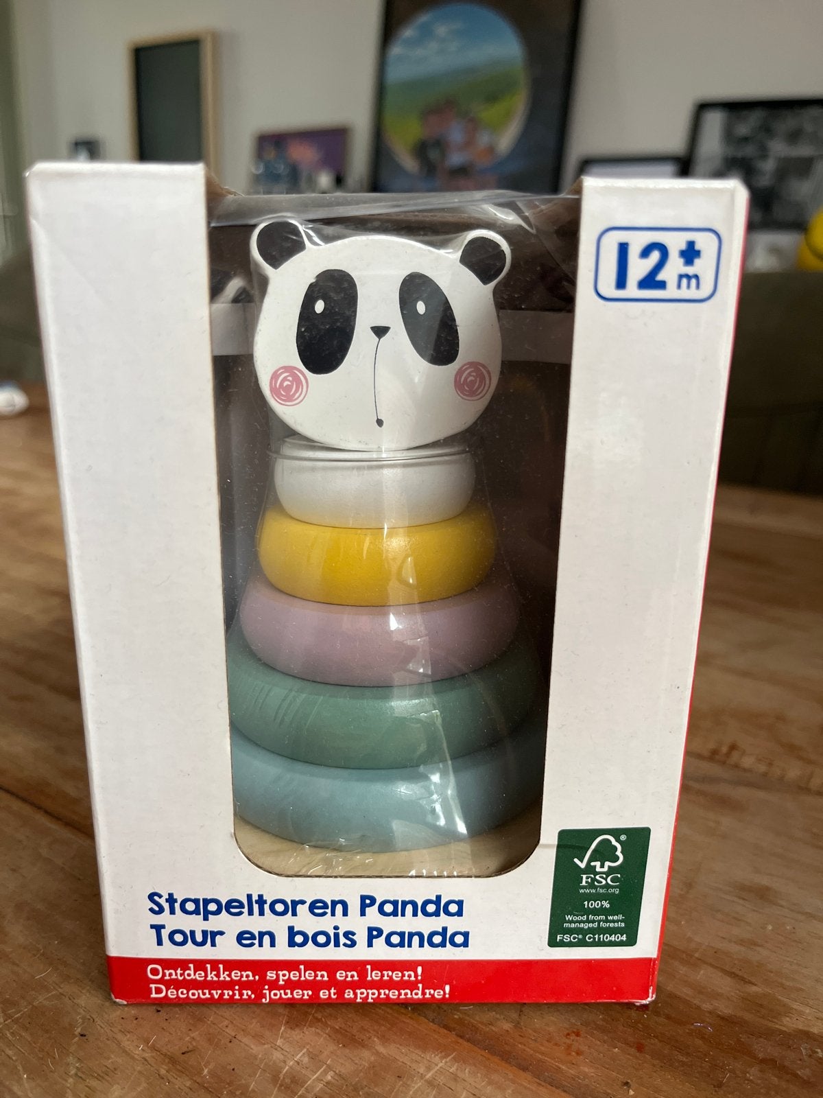 Houten Stapeltoren Panda - Educatief Speelgoed 12m+, Ophalen, Nieuw, Overige typen