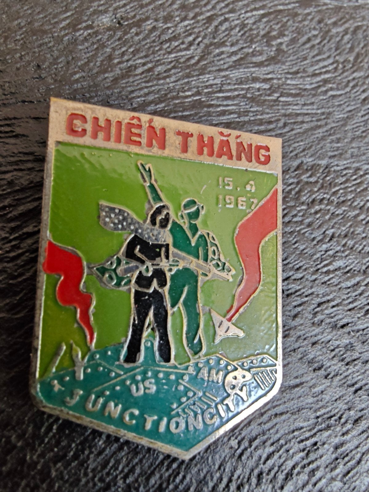 Badge Operatie Junction City 1967 Vietnam oorlog periode, Verzamelen, Ophalen of Verzenden, Landmacht, Amerika, Embleem of Badge