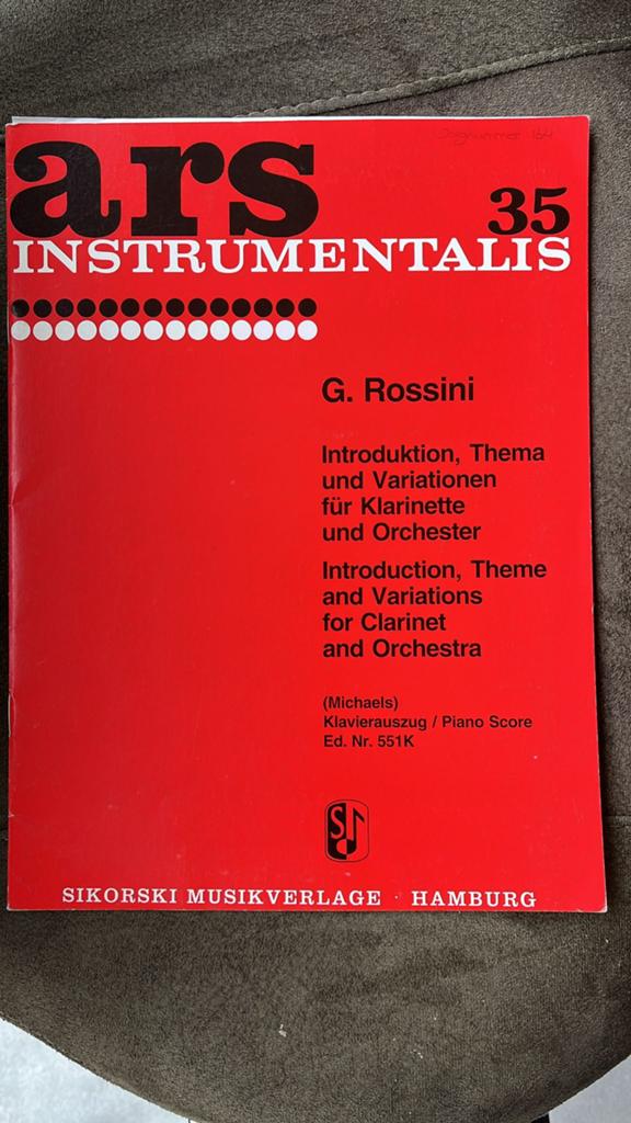 G. Rossini - Klarinet en Orkest: Introductie, Thema & Variat, Gebruikt, Klassiek, Ophalen of Verzenden, Klarinet