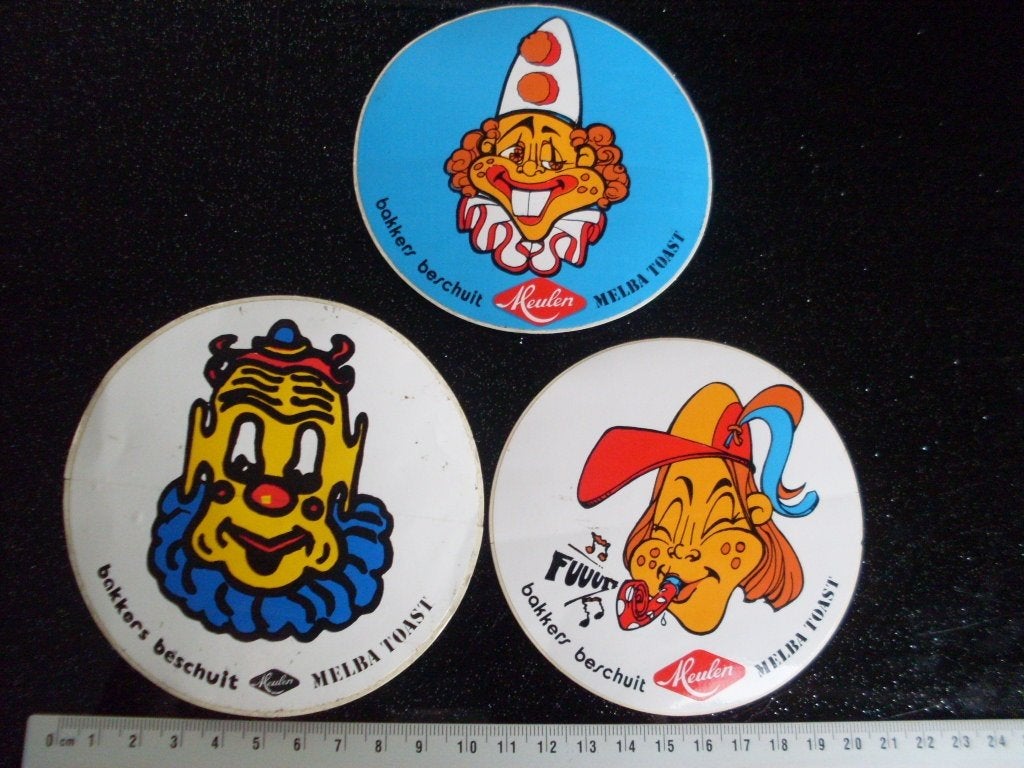 3x sticker Meulen logo bakkers beschuit melba toast carnaval, Verzenden, Zo goed als nieuw, Merk