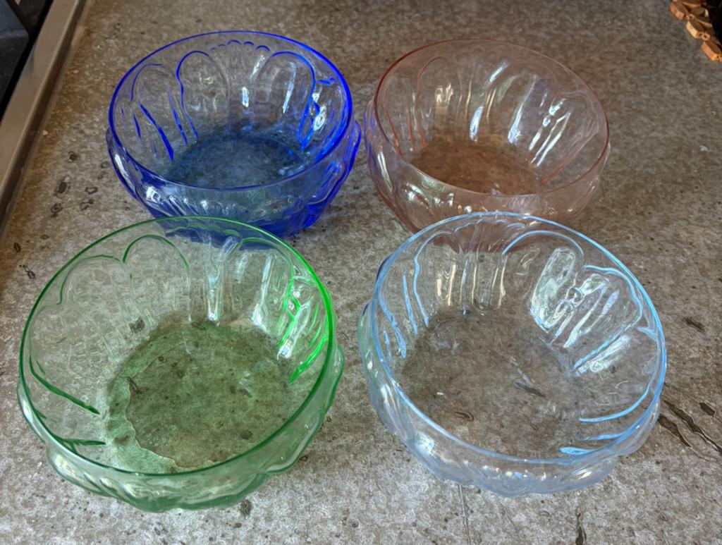 Artdeco glas werk schaaltjes Murano, Ophalen of Verzenden, Zo goed als nieuw, Rond, Glas