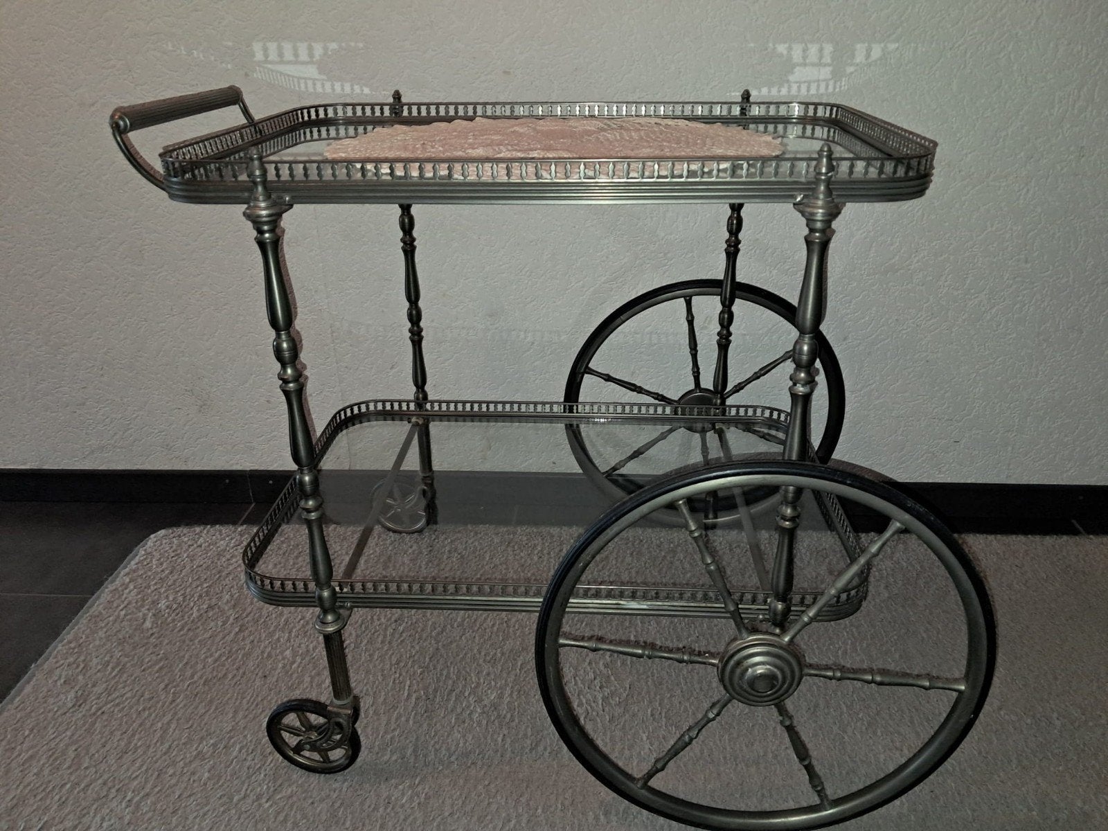 trolly maison jansen stijl, Ophalen of Verzenden, Rechthoekig, Glas, 75 cm of meer