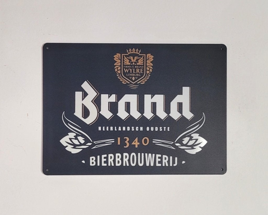 Brand Bier brouwerij logo reclamebord van metaal wandbord, Ophalen of Verzenden, Nieuw, Reclamebord, Plaat of Schild, Overige merken