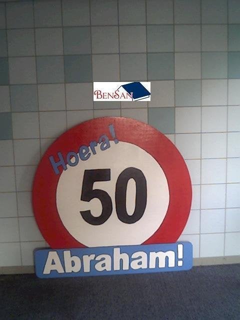 verjaardagbord 50 jaar abraham verjaardag bord bensan enter, Ophalen, Zo goed als nieuw, Overige