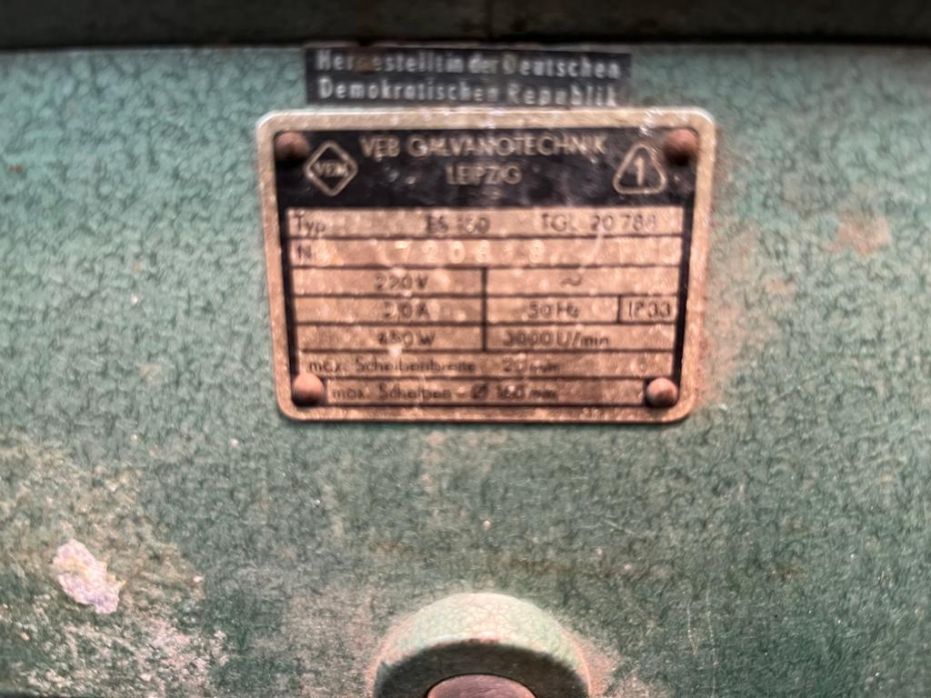 Vintage VEB Galvanotechnik Leipzig Werbank Slijpmachine, Ophalen, Gebruikt, Minder dan 700 watt, Werkbankslijpmachine