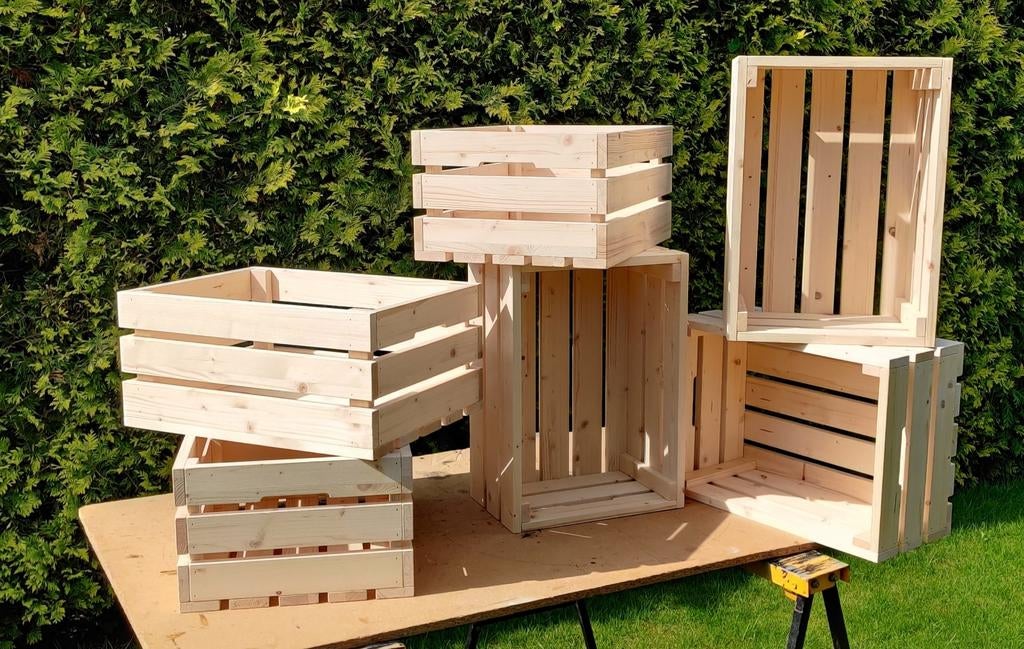 Vurenhouten Aardappel/Fruit kistjes, Huis en Inrichting, Woonaccessoires | Kisten, Ophalen, Minder dan 50 cm, Minder dan 50 cm