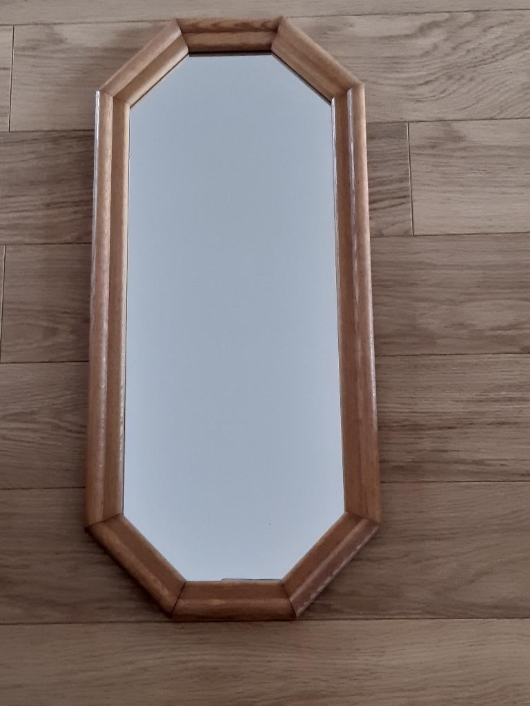 Blank eiken wandspiegel 77 x 35 cm, Huis en Inrichting, Woonaccessoires | Spiegels, Ophalen, Minder dan 50 cm, Gebruikt, Minder dan 100 cm