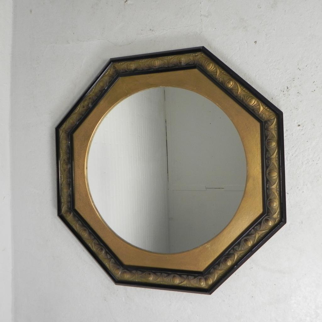 8-hoekige Art Nouveau spiegel, jaren 20, Antiek en Kunst, Ophalen of Verzenden, Rechthoekig, Minder dan 50 cm