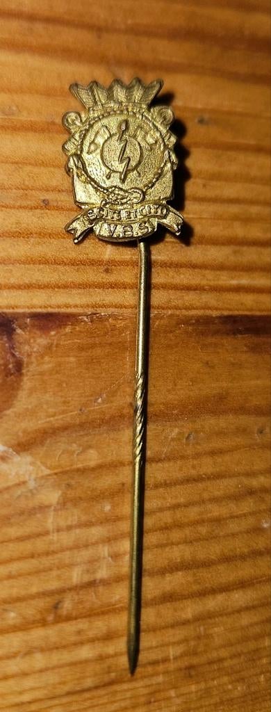 Reversspeldje Verbindingsschool Koninklijke Marine, Ophalen of Verzenden, Marine, Nederland, Embleem of Badge