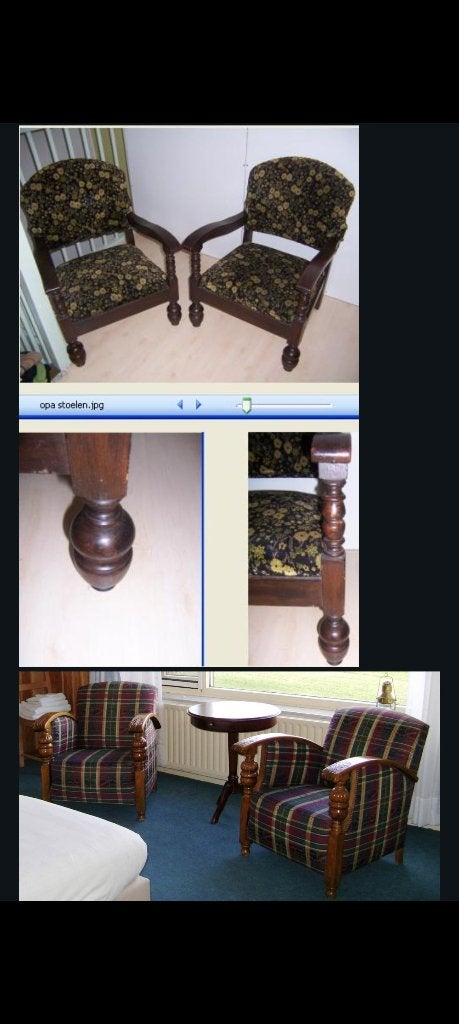 Teab of gratis voor een mooi doel, 2 fauteuils, Huis en Inrichting, Ophalen, Gebruikt, 75 tot 100 cm, Barok, stevig, robuust,  degelijk