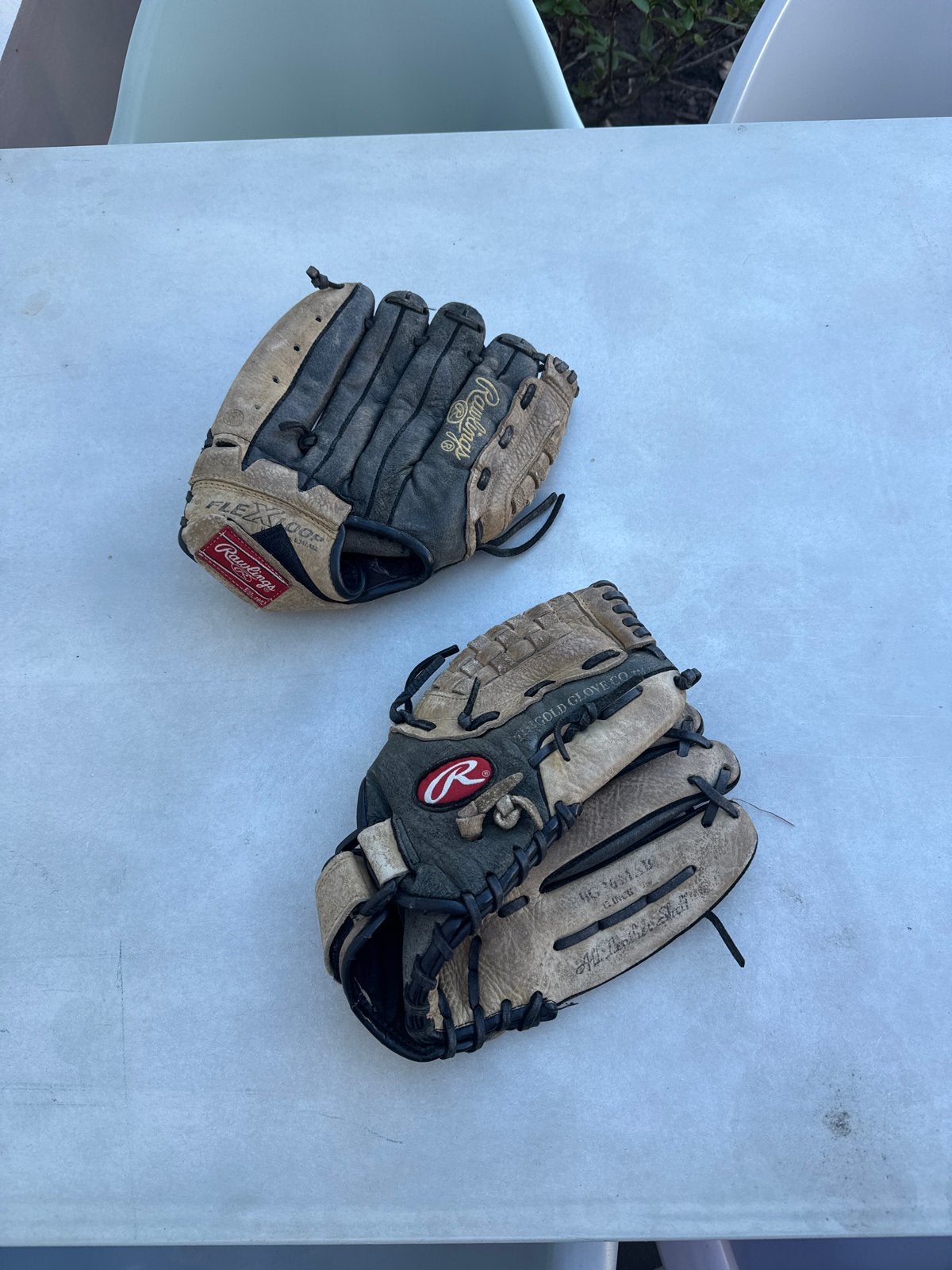 Set van 2 Rawlings honkbalhandschoenen, Ophalen of Verzenden, Gebruikt