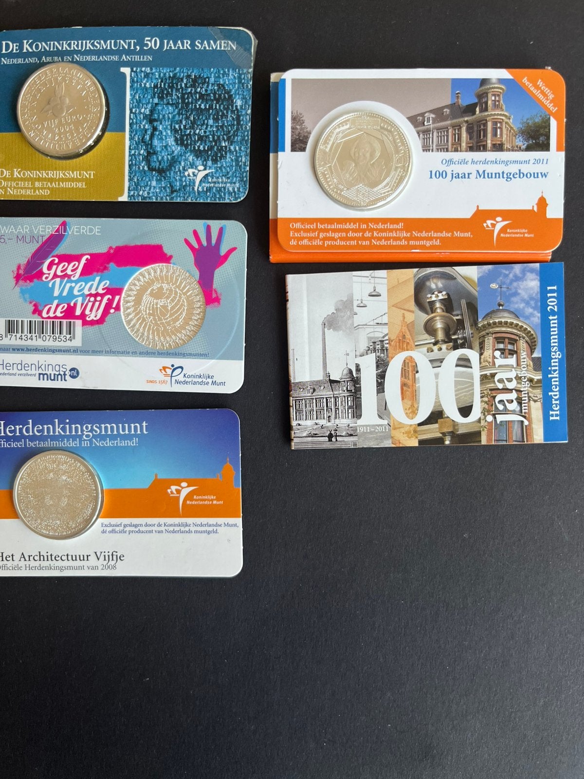4   ZILVEREN  COIN  CARDS     OPRUIMING, Postzegels en Munten, Koningin Beatrix, Zilver, Euro's, Verzenden