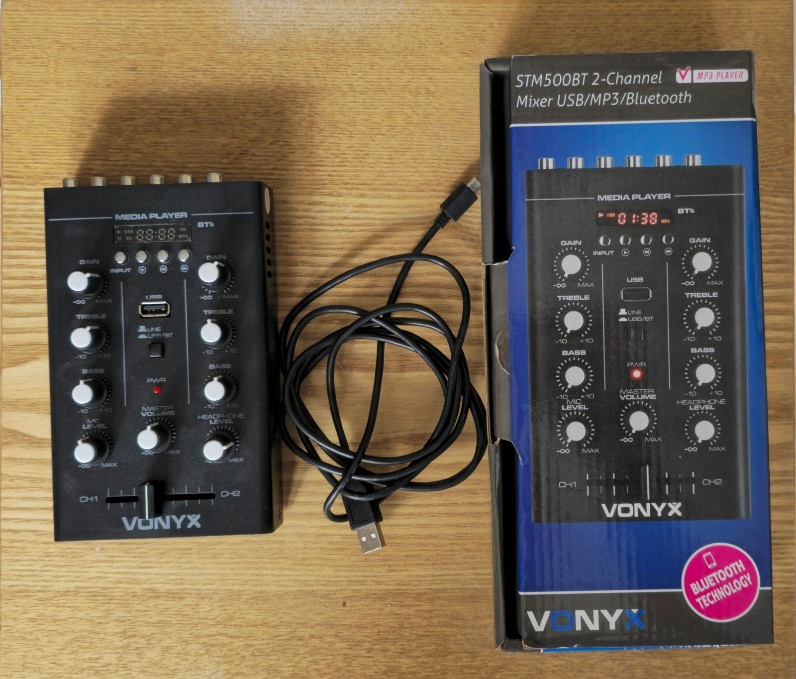 Vonyx STM500BT DJ Mixer | Bluetooth, USB & MP3, Ophalen, Zo goed als nieuw, Dj-set, Overige merken