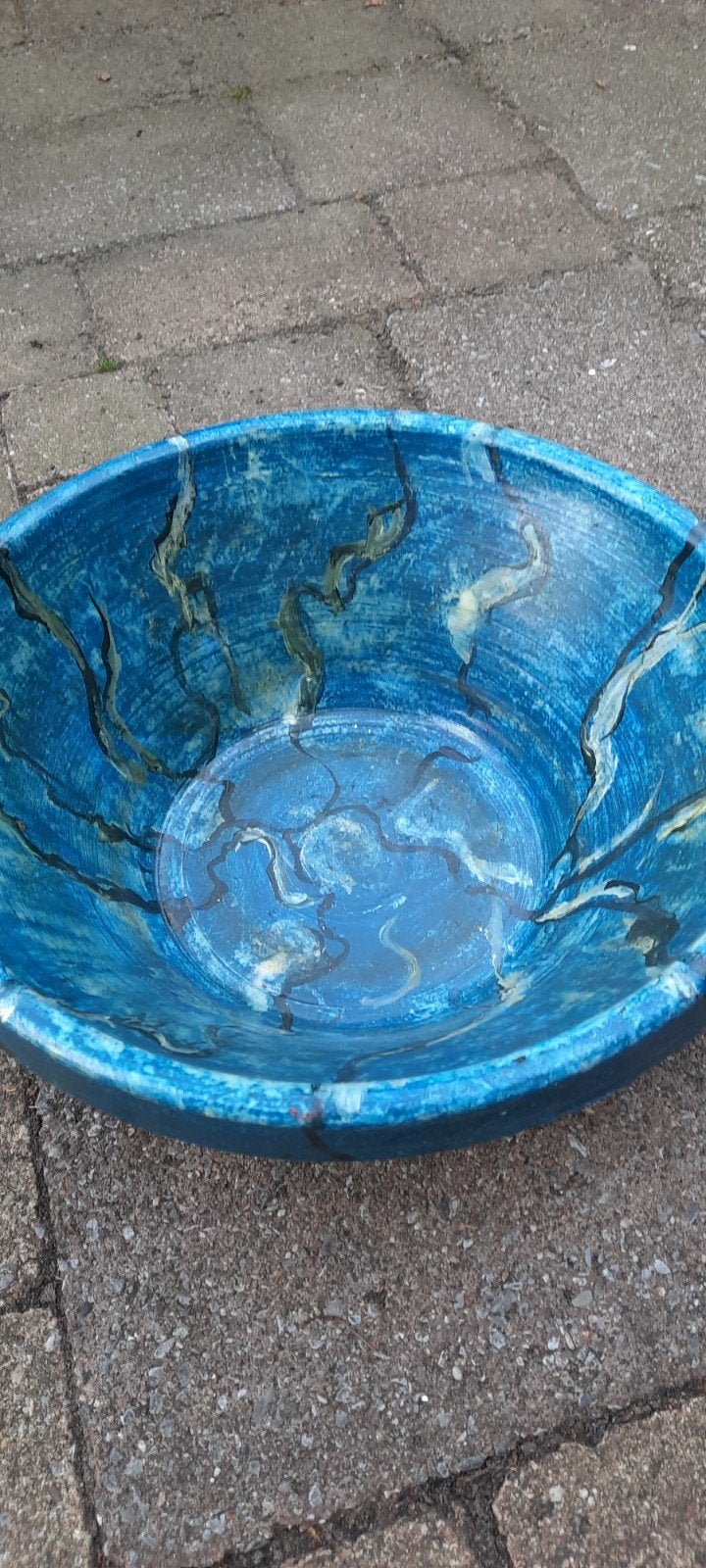 Decoratieve blauwe schaal met uniek patroon, Ophalen of Verzenden