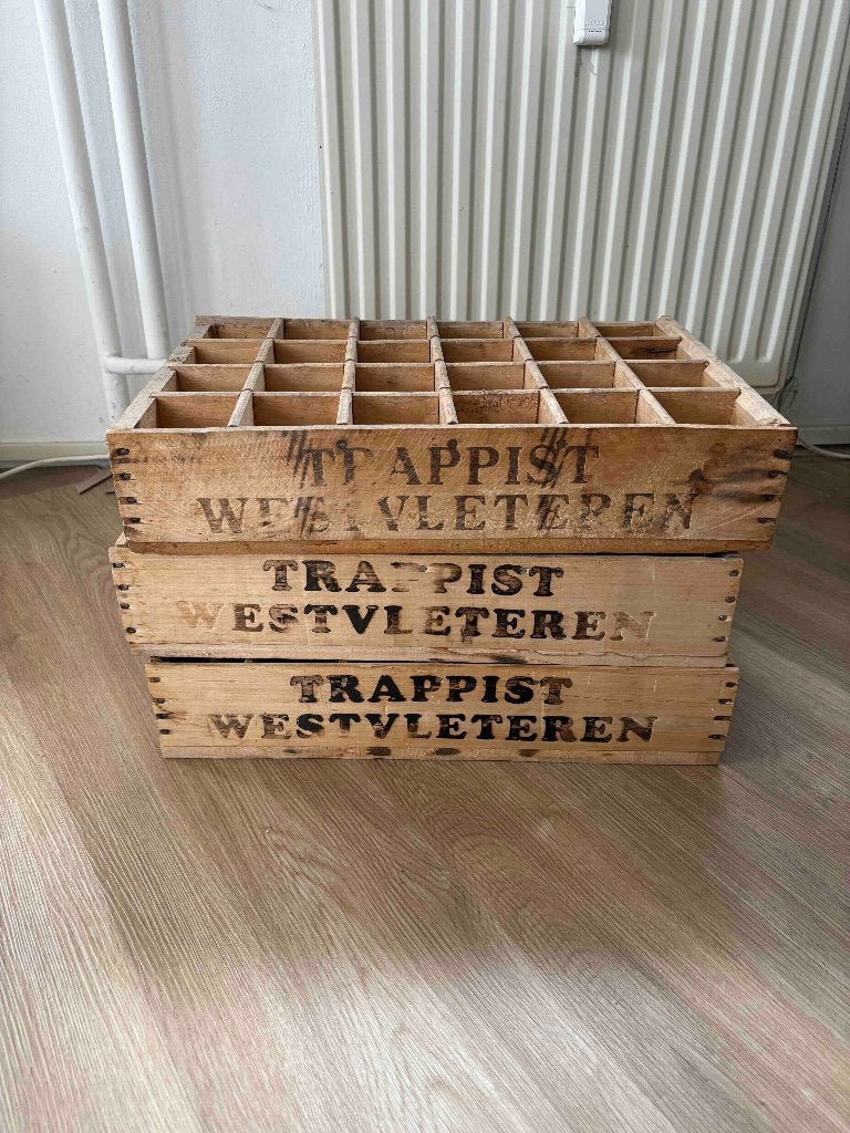 Vintage Westvleteren Bierkratten (3 stuks), Ophalen, Gebruikt, Overige typen, Overige merken