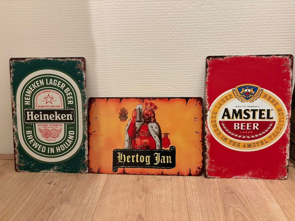 Prachtige vintage reclameborden, Ophalen of Verzenden, Zo goed als nieuw, Reclamebord