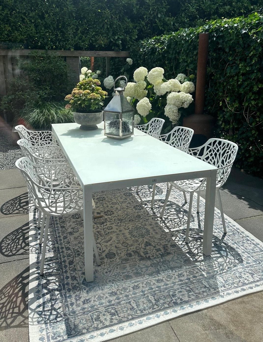 Design set: Gloster tuintafel met 6 Fast Forest tuinstoelen, Ophalen, Zo goed als nieuw, Aluminium