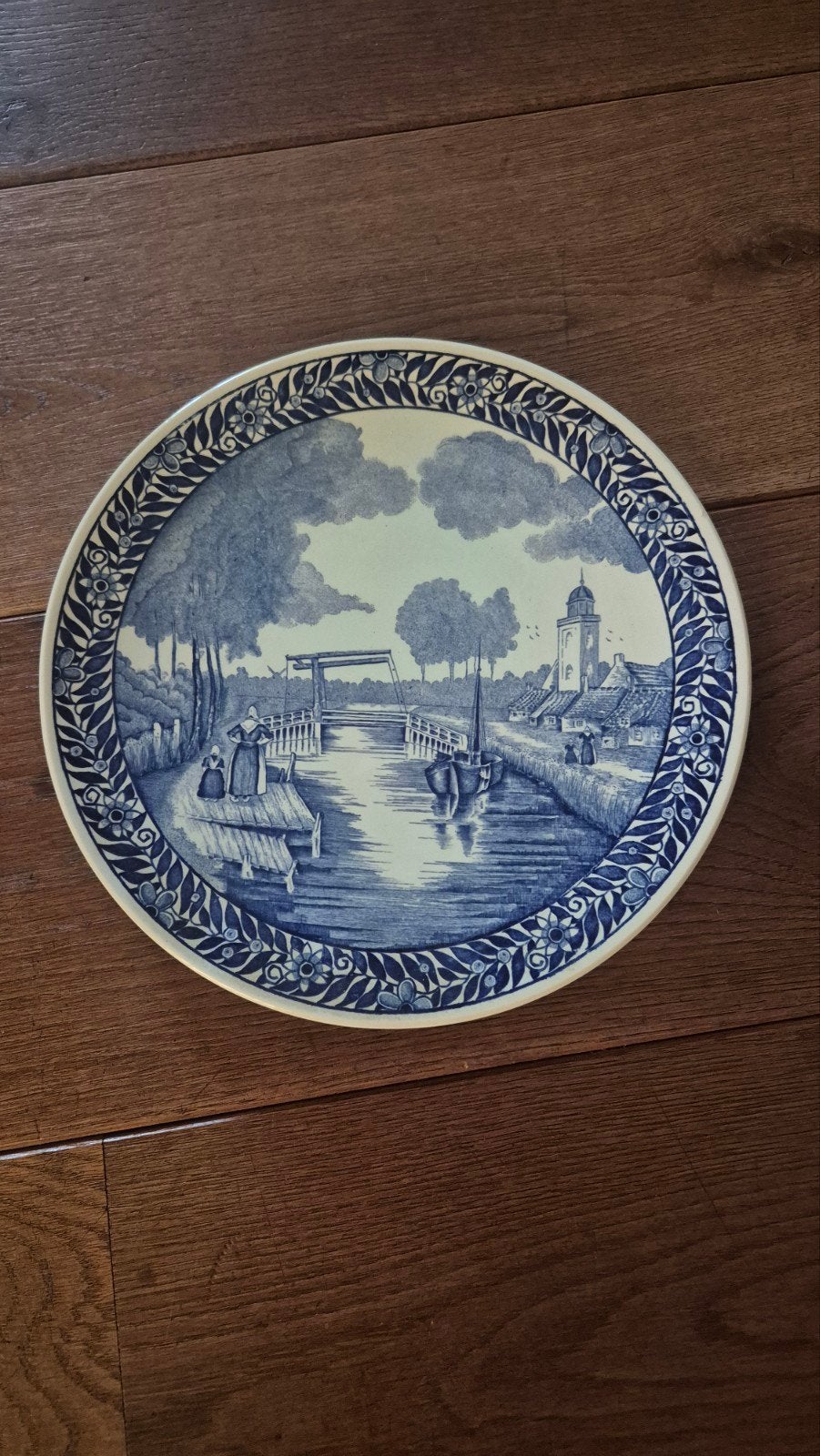 Delfts Blauw Wandbord - Hollandse Scène., Antiek en Kunst, Antiek | Wandborden en Tegels, Ophalen