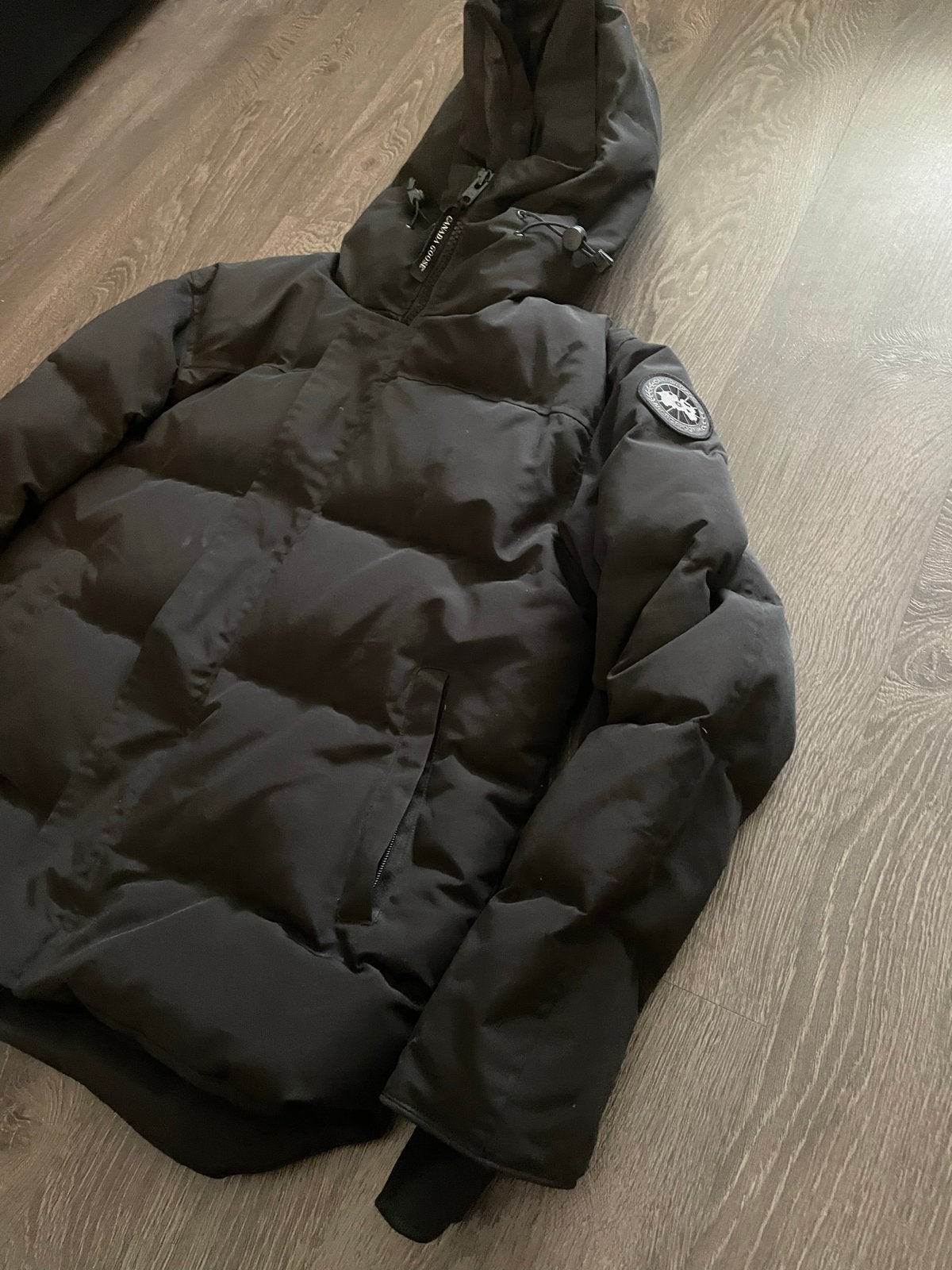 Zwarte Canada Goose-stijl winterjas - Maat XL, Kleding | Heren, Ophalen of Verzenden, Gedragen, Maat 56/58 (XL), Zwart